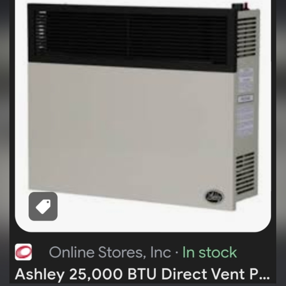 25000 btu self venting natural gas heater